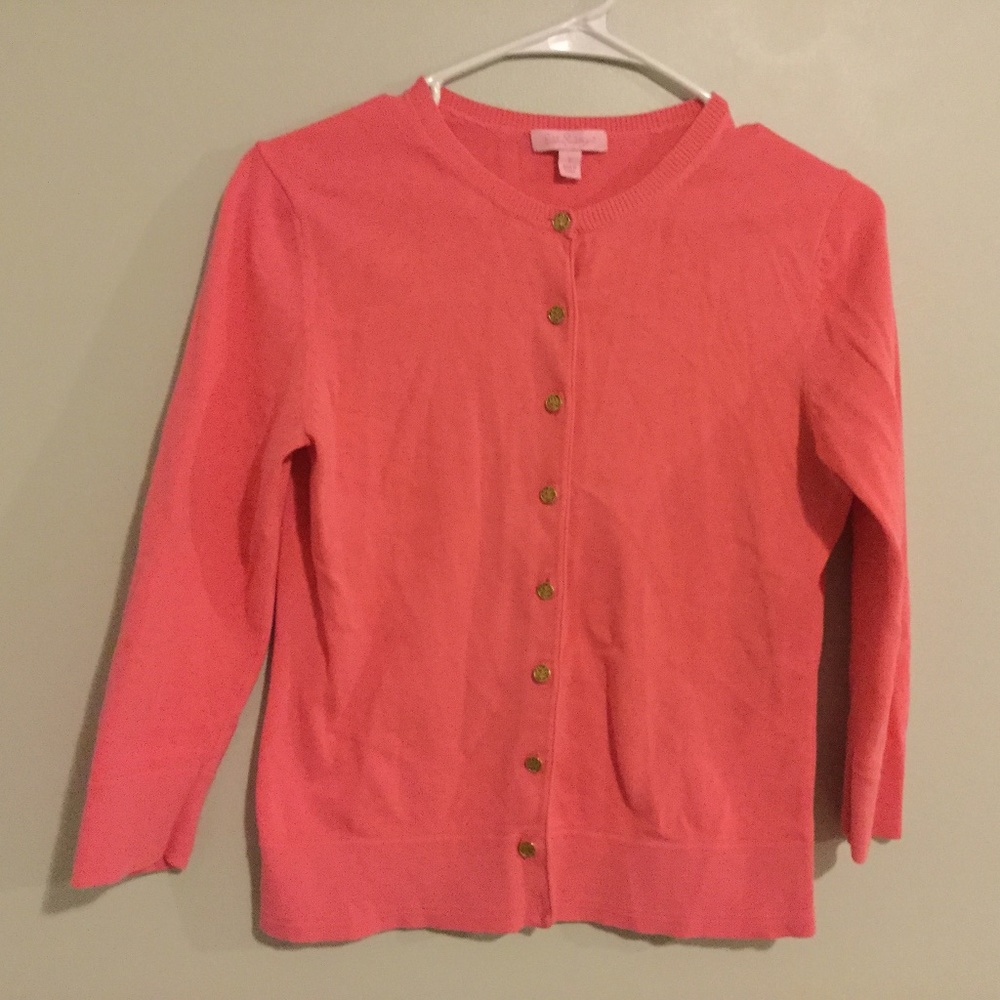 Lilly Pulitzer women’s pink sweater 3/4 sleeves SM